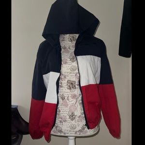 A red, white and blue jacket from Brandy Melville